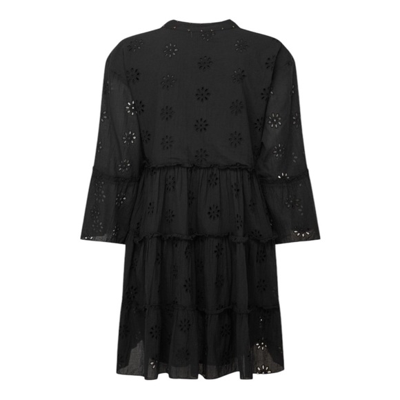 MAISON HOTEL Dennis Short Tiered Embroidered Dress in Ivory - Picture 12 of 12